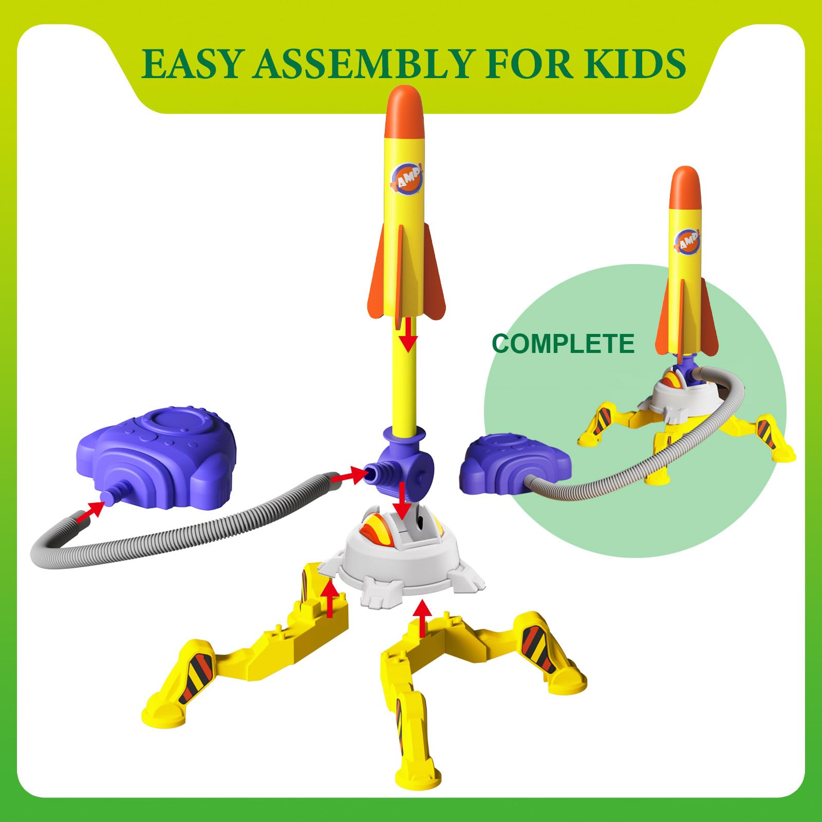 Jouet Lanceur Fusée - ZGEER - Jouet Exterieur Enfant - Bleu - 3 Ans