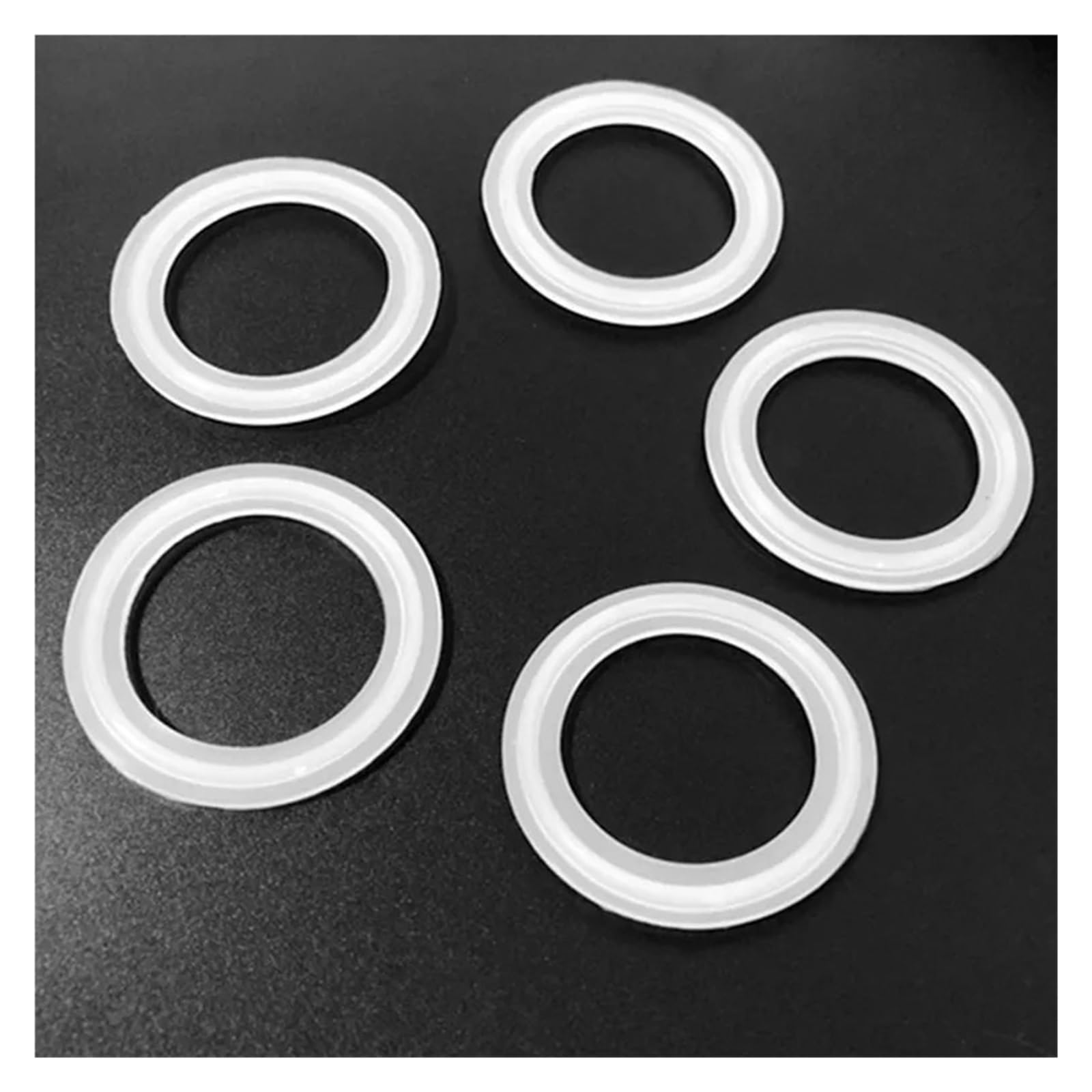Sahul One Color 5Pcs 2" Tri Clamp Ferrule Kit - 51Mm Pipe X 64Mm Od, Includes Silicone Gasket For Homebrew & Dairy