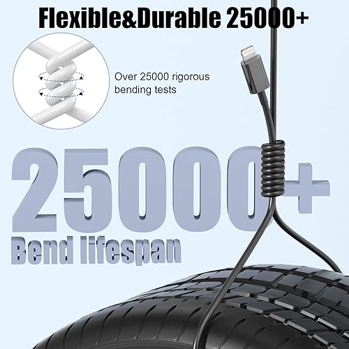 Miniatura 4 de ANSEIP Cable de Coche CarPlay para iPhone, Paquete de 2 Cables USB A a Lightning de 0.9m para iPhone 14 13 12 11 Pro Max XR XS X 8 7 6 Plus SE iPad