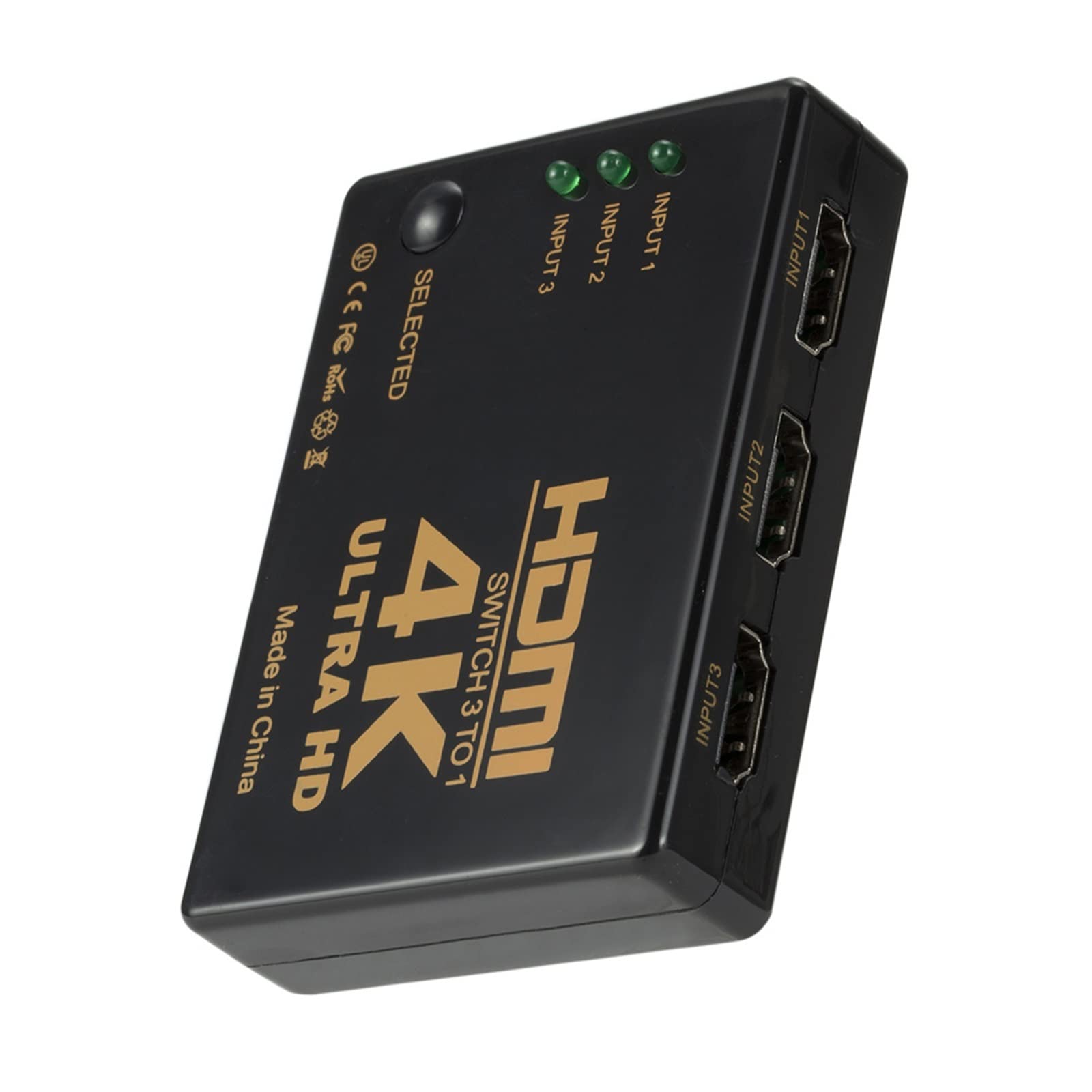 Conmutador 4K de 3 entradas y 1 salida de vídeo para conectar PS4 y TV Box a tu pantalla HDTV