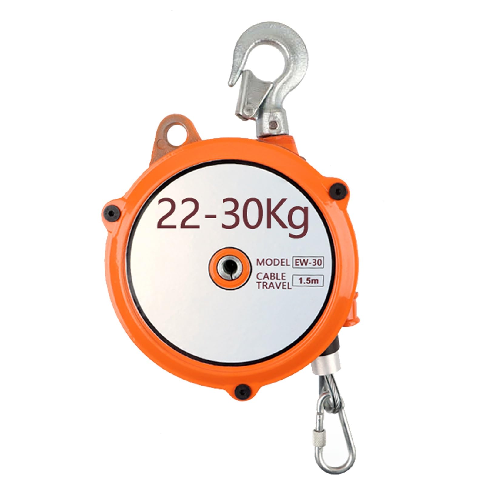 WEKONUMEX Retractable Spring Balancer, Spring Balancer Tool Holder 1.5m Wire Rope Hook For Workshop 1-60kg(22-30 Kg)