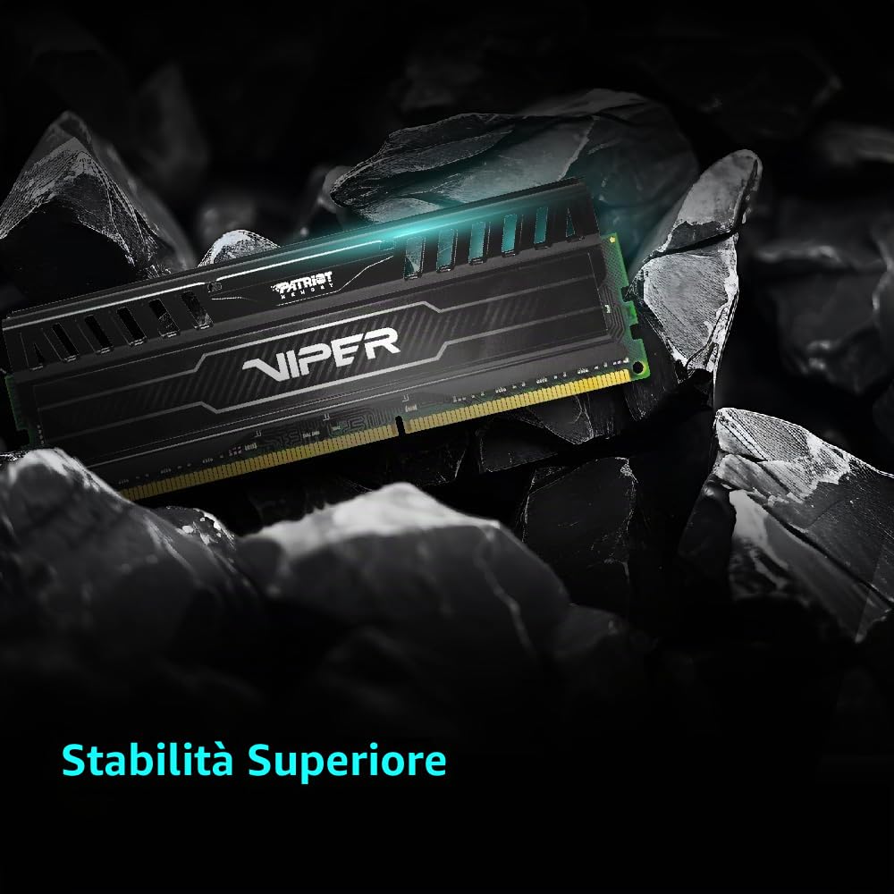 Patriot Memory Viper 3 Black Mamba DDR3 1600 16GB (2x8GB) C10 Kit Memoria Gaming XMP 1.3 Nero PV316G160C0K