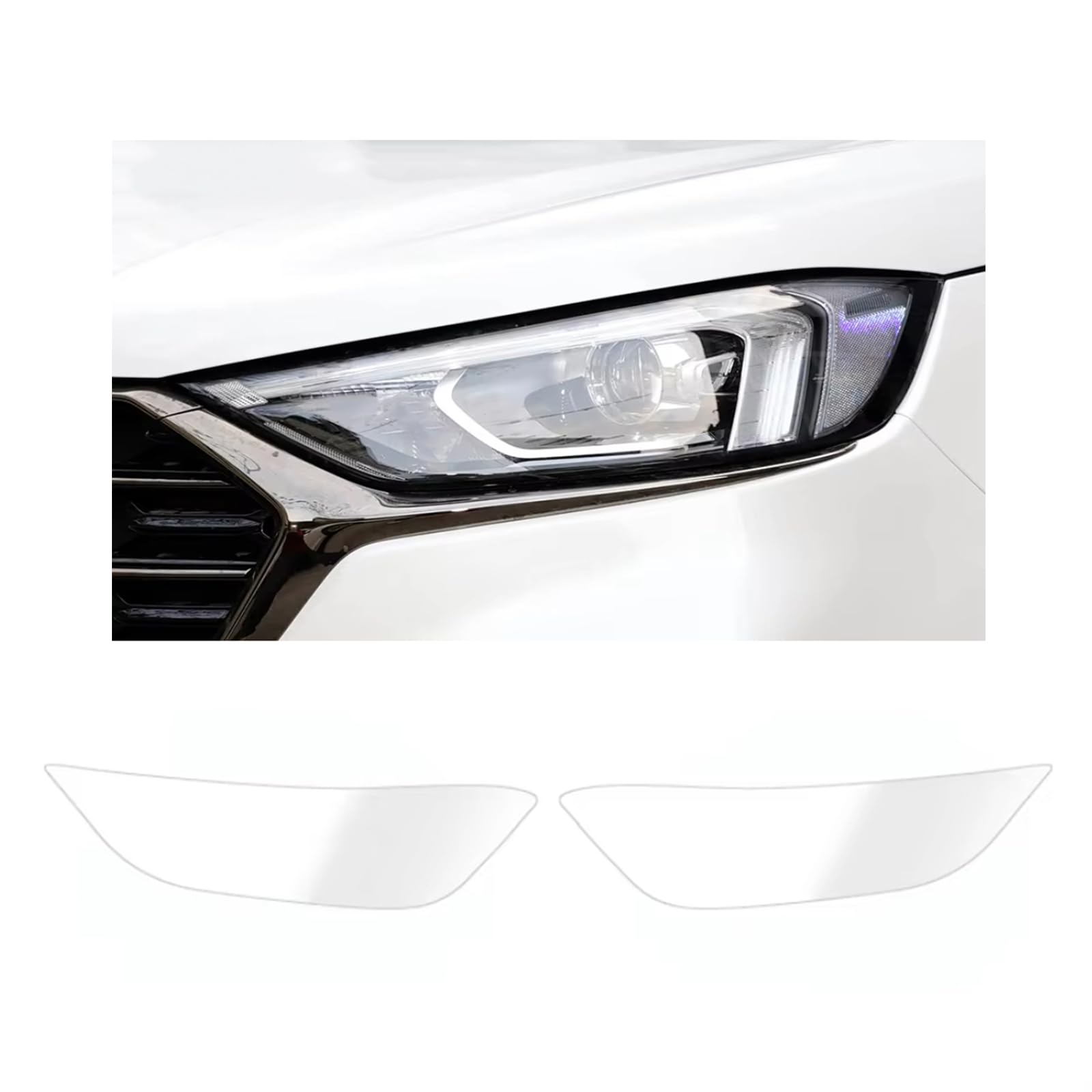 Headlight Film for Ford Edge 2019-2023, 1Set Transparent/Smoke Black Car Headlight TPU Protective Film