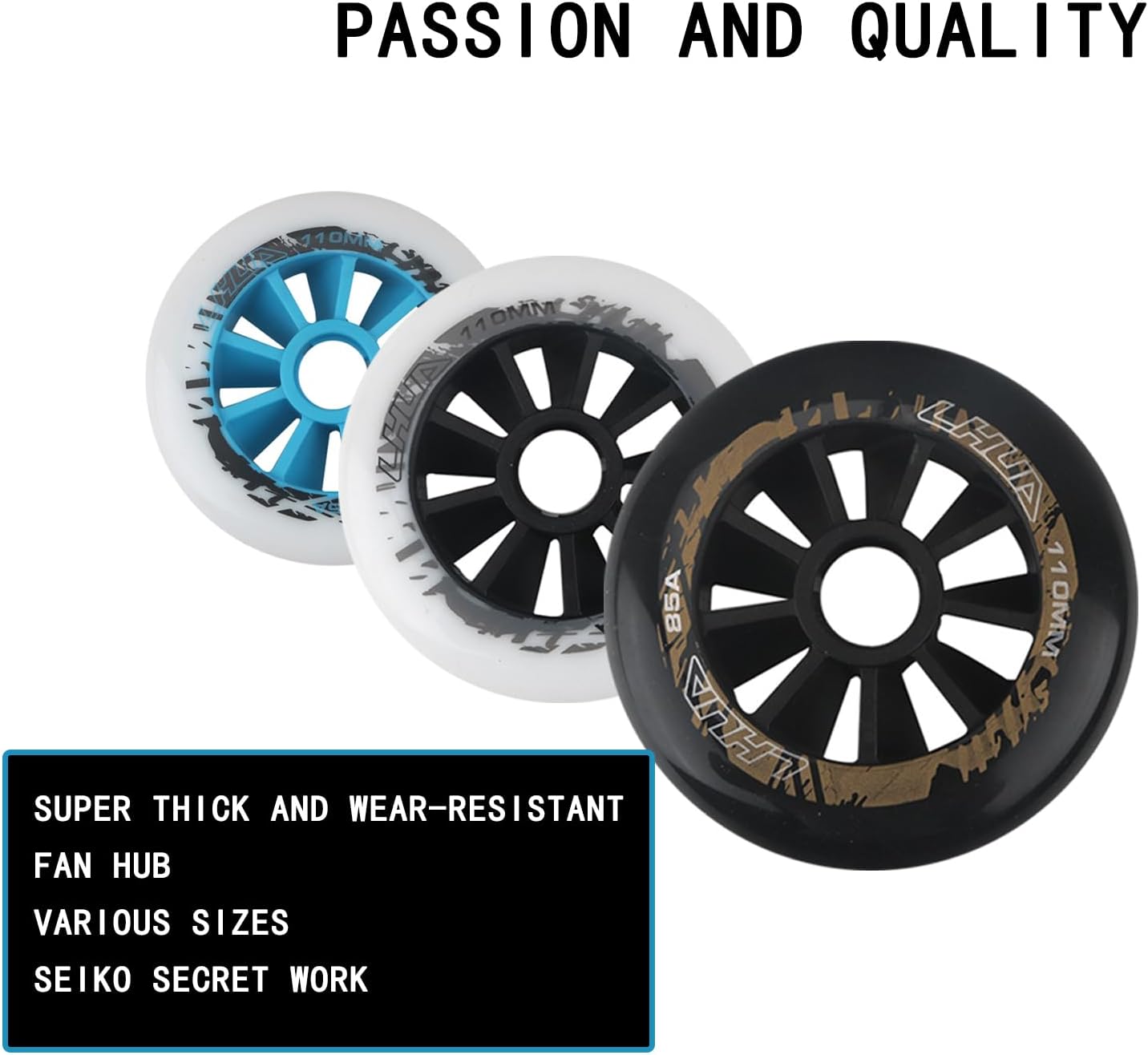 PU Rubber Inline Wheels Replacement Wheels Hardness 85A 90mm 100mm 110mm Professional Speed Skating Inline Wheel Replacement Wheels