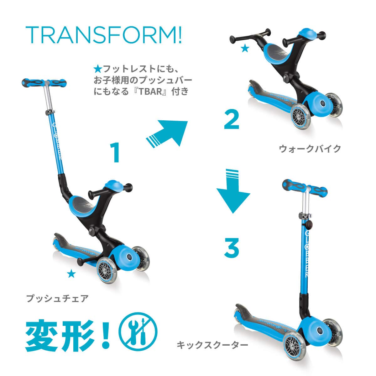 Globber 644-200 Go Up Deluxe, popielaty
