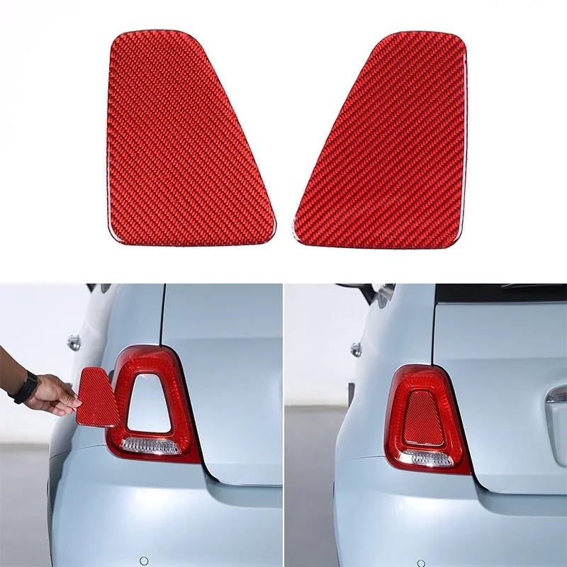 Autocollant Fibre De Carbone Pour Feux Arrière Fiat 500 2021-2024 - Noir - Protection Contre Rayures - Installation Facile Sans Outils - 9