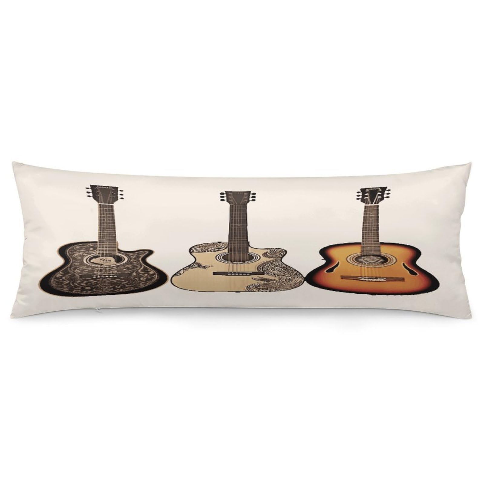 Guitar Throw Pillow Cover Soft Lumbar Pillow Covers with Zipper Breathable Rectangular Cushion Case Polyester Pillow Case Decorative Body Pillow Cover for Couch Bed