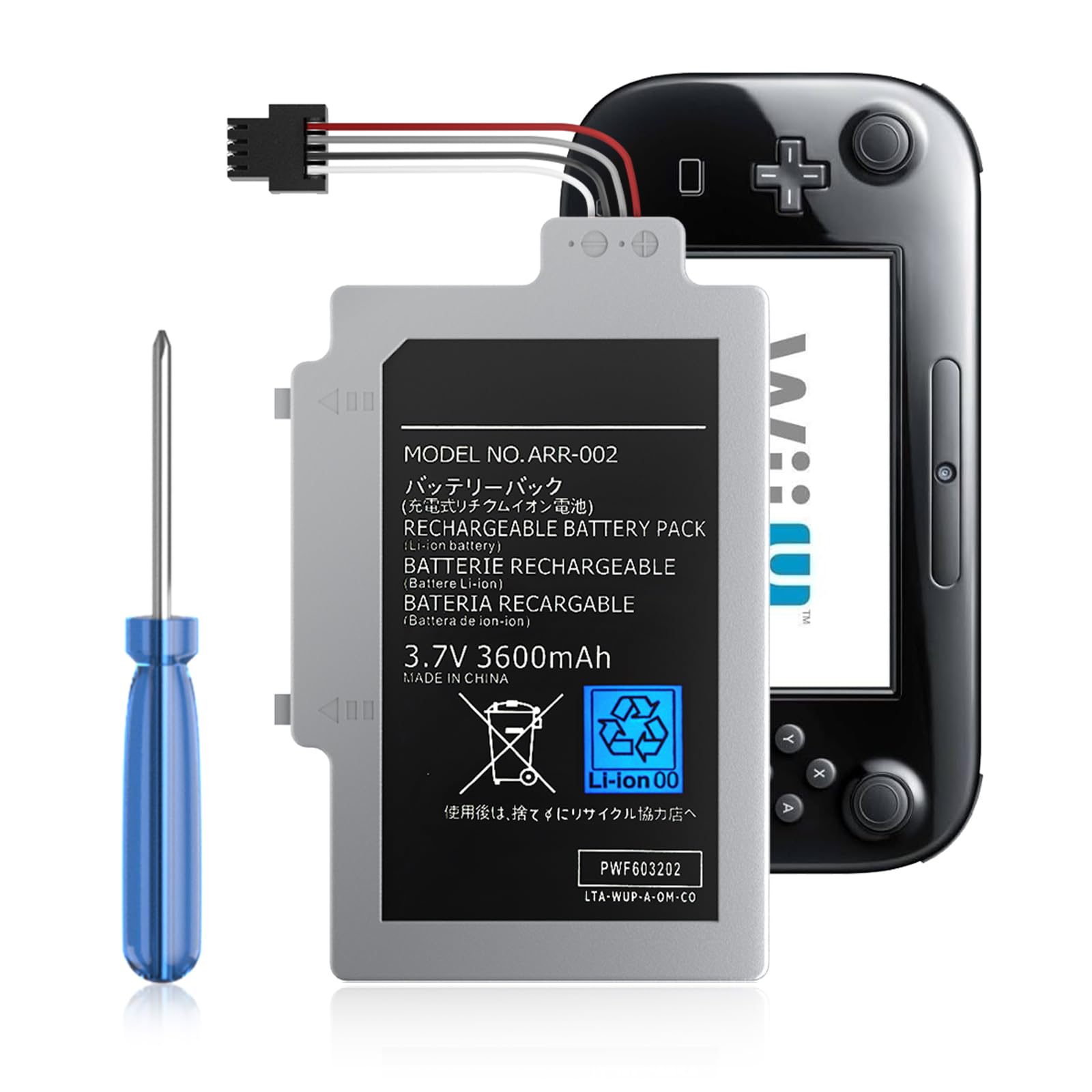 Batteria di ricambio per Wii U Gamepad ad alta capacità per Wii U Gamepad WUP-010 WUP-002 ARR-002 AC1748 AC1612