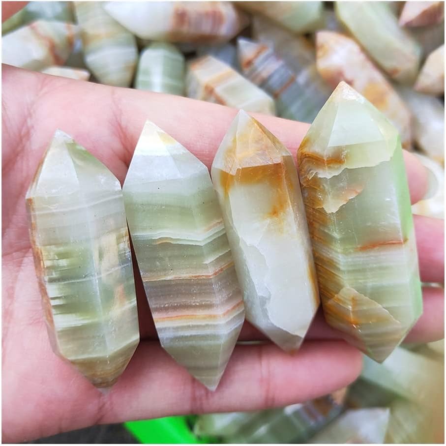 Health & Household Natural Afghan Jade Crystal Double Arrow Point Healing Stone Quartz Wand Crafts Mineral for Home Decoration Ornaments DIY (Size : 300g)