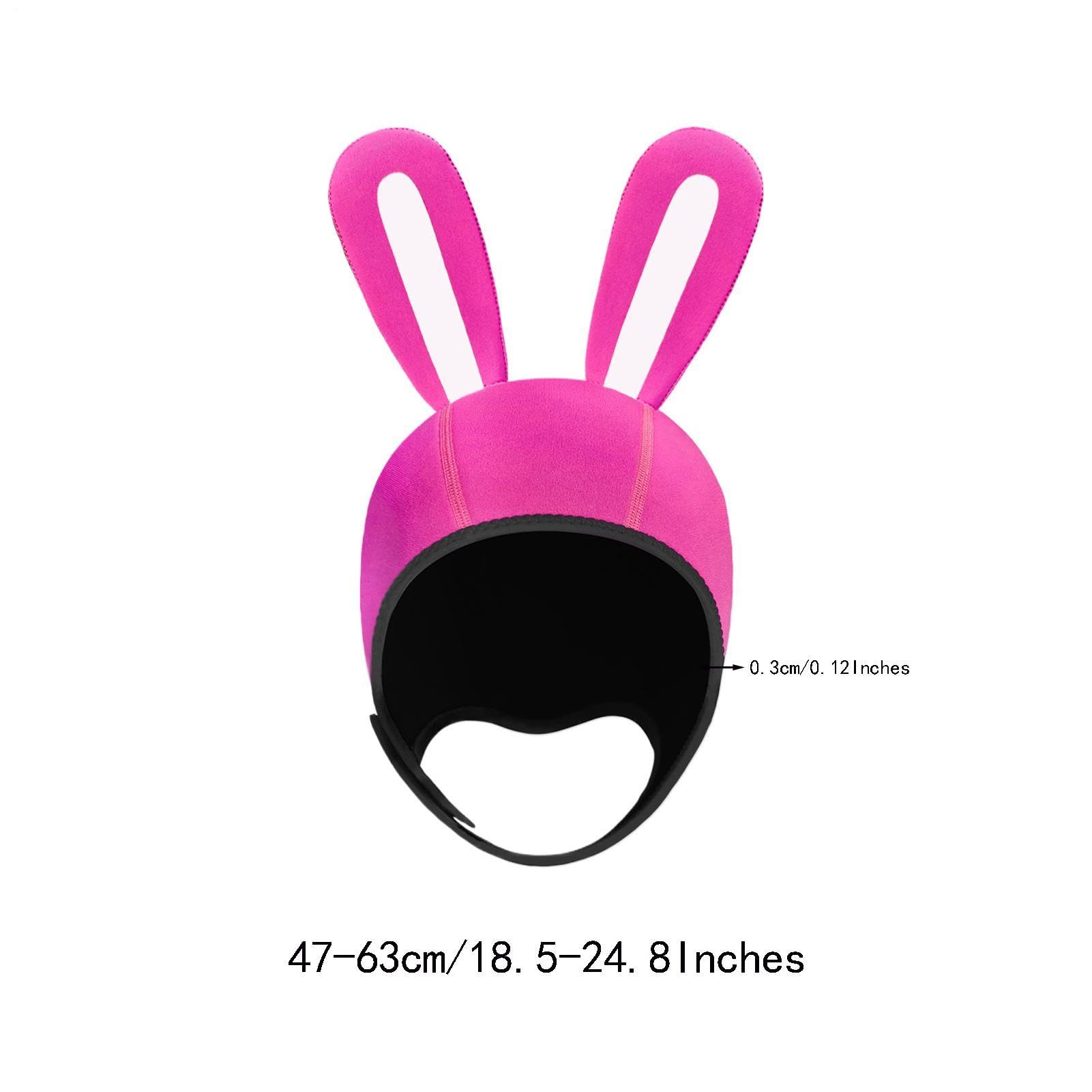 Generisch Bonnet de plongée en néoprène - Avec oreilles de lapin - Pour canoë-kayak, sports nautiques, surf, voile, natation, kayak et tuba