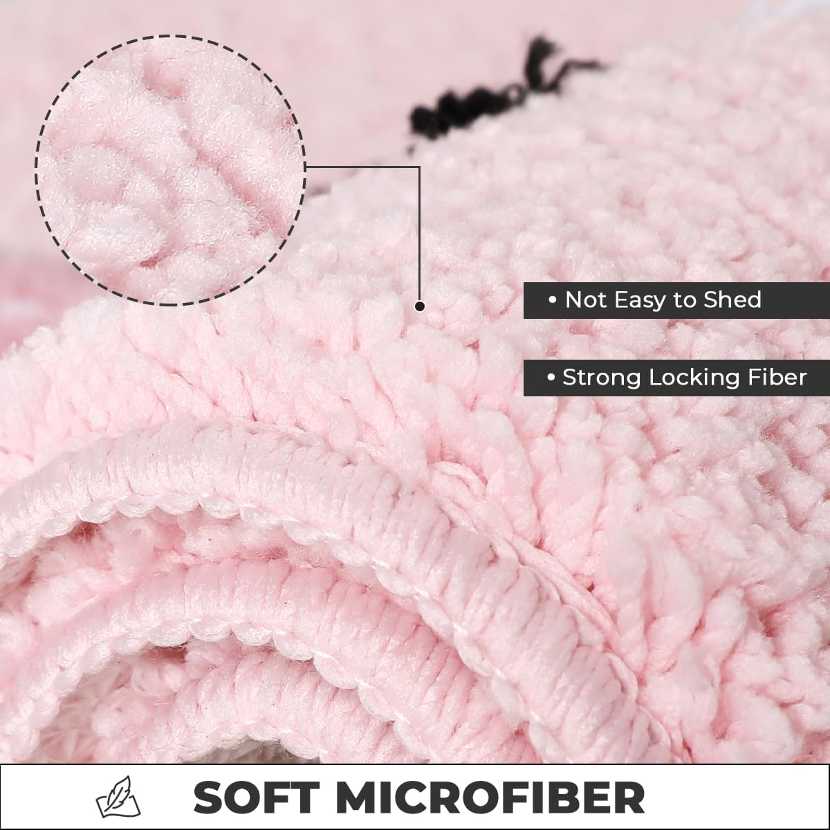 Super Absorbent Bath Mat Rug for Shower Non Slip 31x20 Inches Thick Plush Bathroom Floor Mat Machine Washable Rug for Bedroom (Pink)