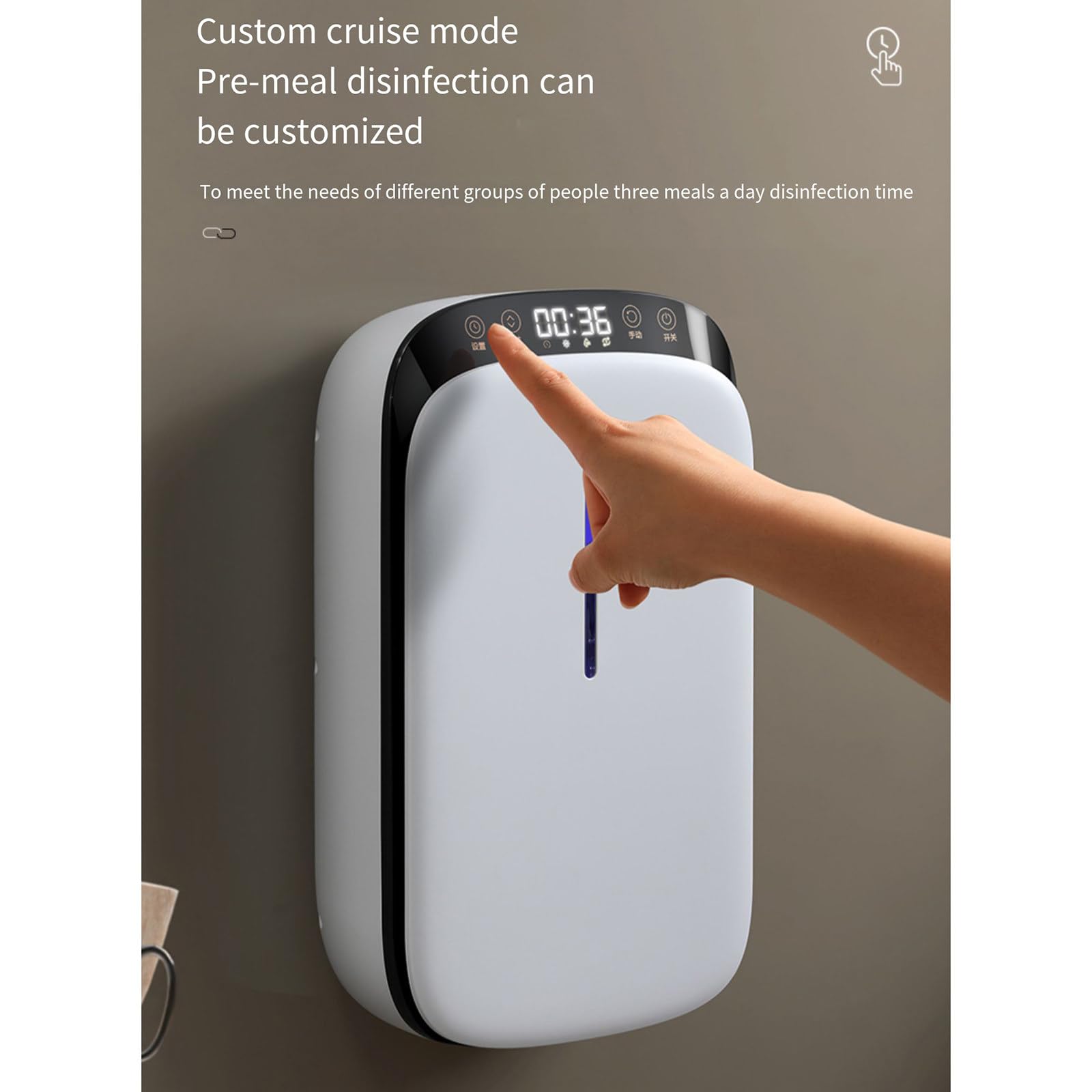 Jaula desinfectante para palillos, caja de almacenamiento de cubiertos montada en la pared con cubierta, secador de aire a prueba de polvo, dispositivo de cocina doméstico con luz UV,B