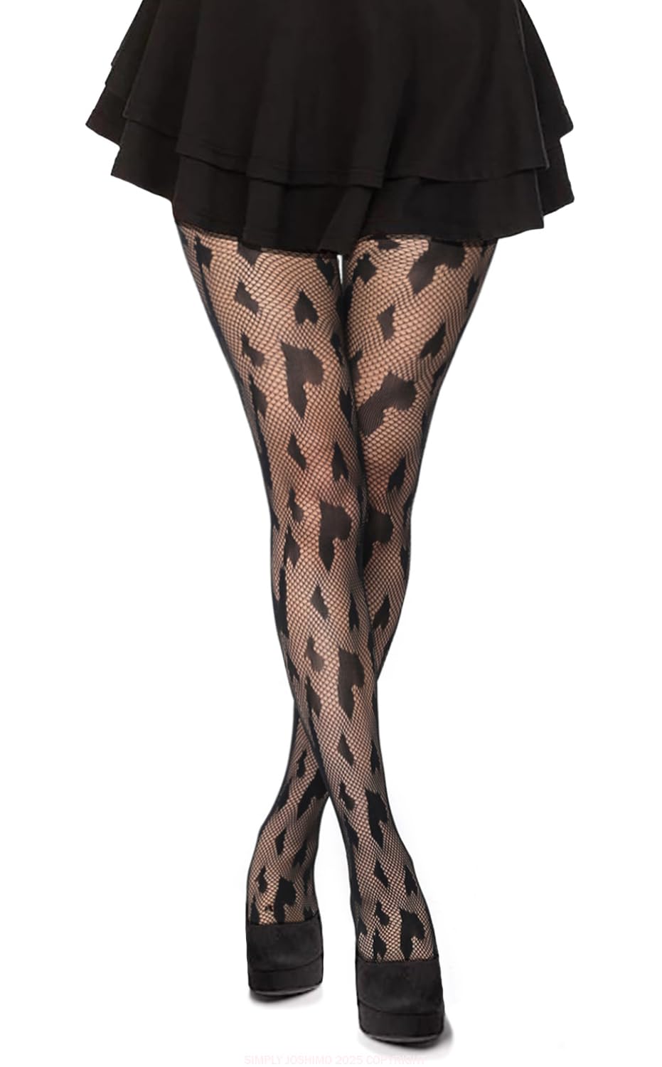 Simply Joshimo Womens Black Patterned Fishnet Net Tights/Ladies Fashion Pattern Pantyhose