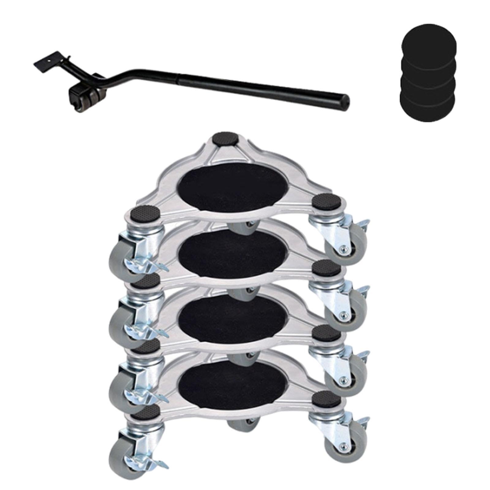 Homyl 9 Stück Möbelheber Möbeltransporter Möbelgleiter Möbelroller Aus Kohlenstoffstahl mit 360 Grad Rädern Rutschfester Konstruktion Und Leichter Handhabun, 19 cm x 5.5 cm