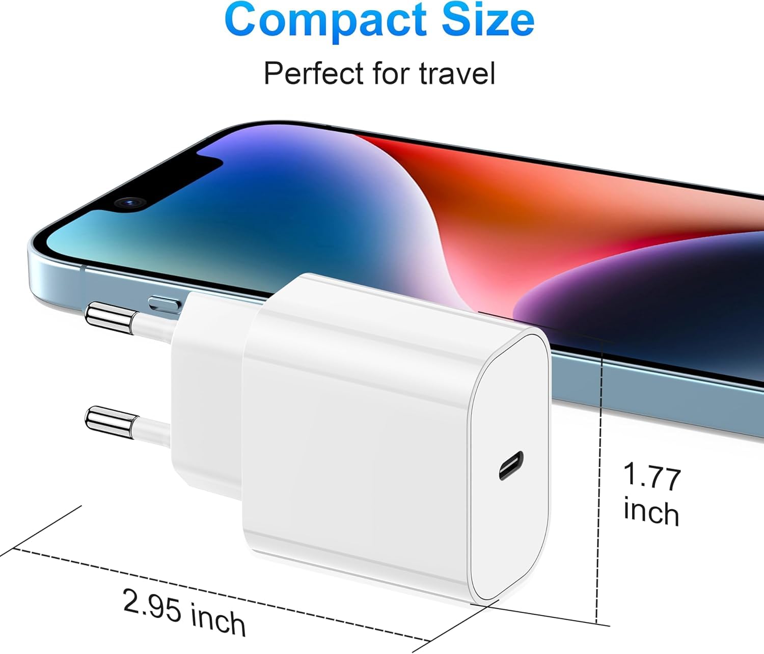 2Pack Caricatore Rapido cavetto iPhone 14, Originale Caricabatterie USB C 20W con Cavo apple Certificato 2M Adattatore caricabatteria Spina per iPhone 14 13 12 11 Pro Max/plus/Mini/XS/XR/8/7/SE/iPad