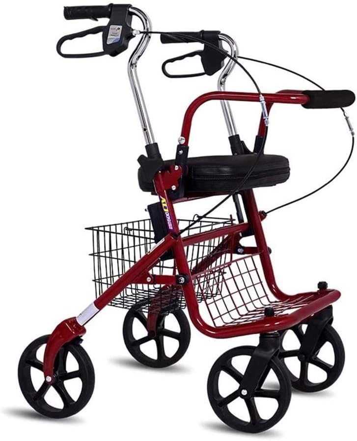 Walkers for Seniors rollator, Rollator Folding Walker with Wheel and Padded Seat