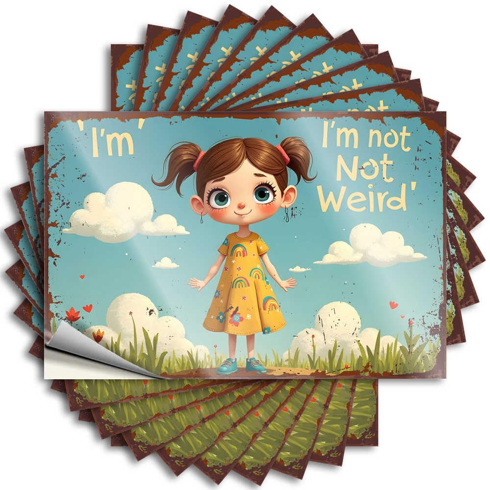 Embracing Uniqueness: I'm Not Weird Funny Sticker Lake House Decor Self Adhesive | Custom Laptop Vinyl Sticker Pack for Winter(8X12CM)