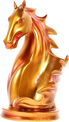 VICASKY Estante de vino Decoración de escritorio Decoración china para Mesa De Prosperidad Escultura Animal Cabeza de Caballo Escultura Elegante