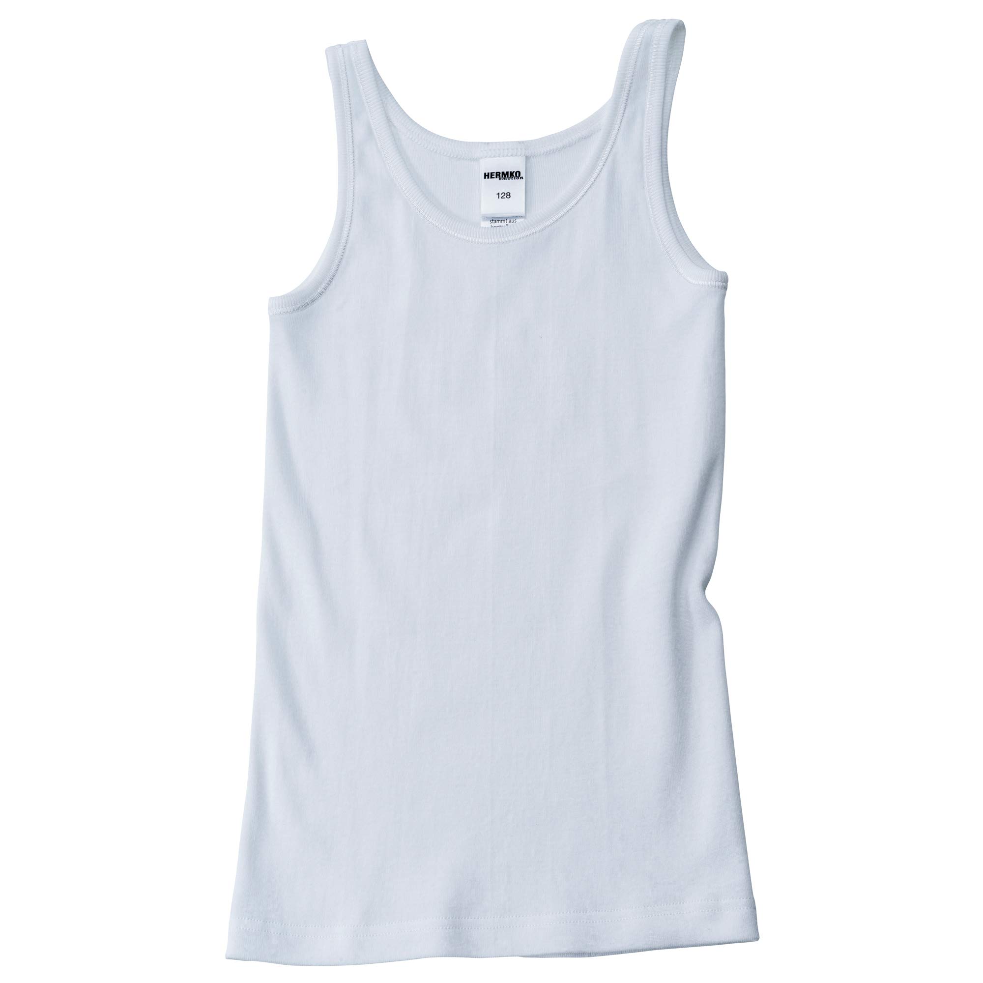 HERMKO 2000 Lot de 4 Maillots de Corps Filles en Coton 100% Bio, débardeur