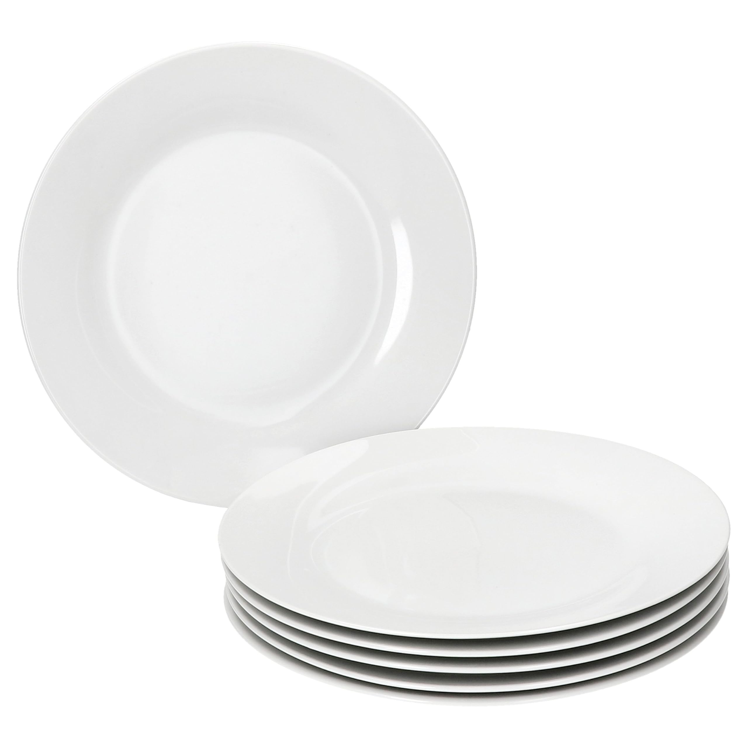 MamboCat Tommy - Set di 6 piatti da torta, in porcellana bianca, per 6 persone, piccoli piatti per insalata, dolci, dessert & Co. I piatti eleganti per colazione, pranzo, caffè e pane da sera