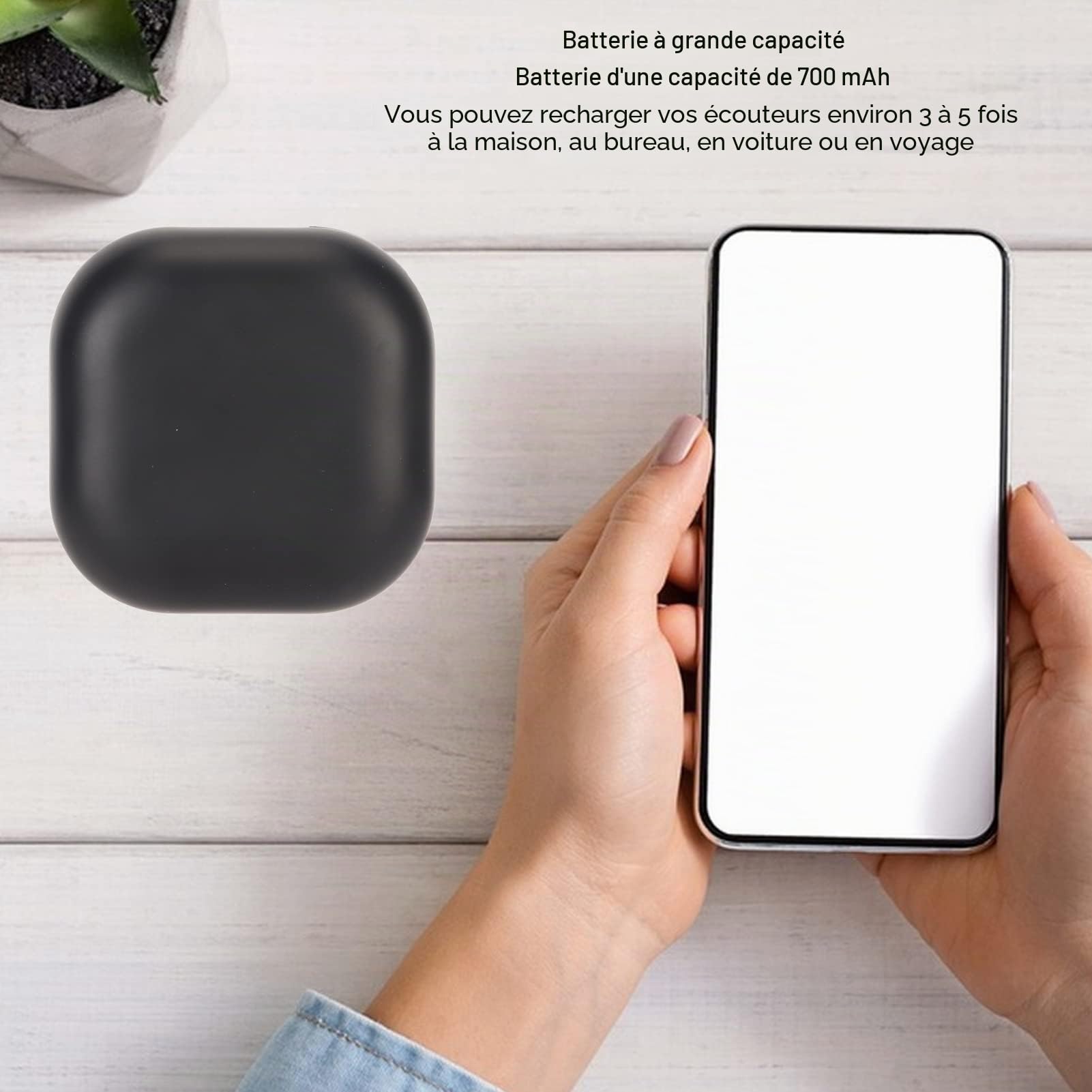 Compatible avec Le Boîtier de Chargement Buds 2 Pro, Boîtier de Chargeur 700 MAh avec Boutons de Synchronisation D'appairage Bluetooth, Prise en Charge du Chargement sans