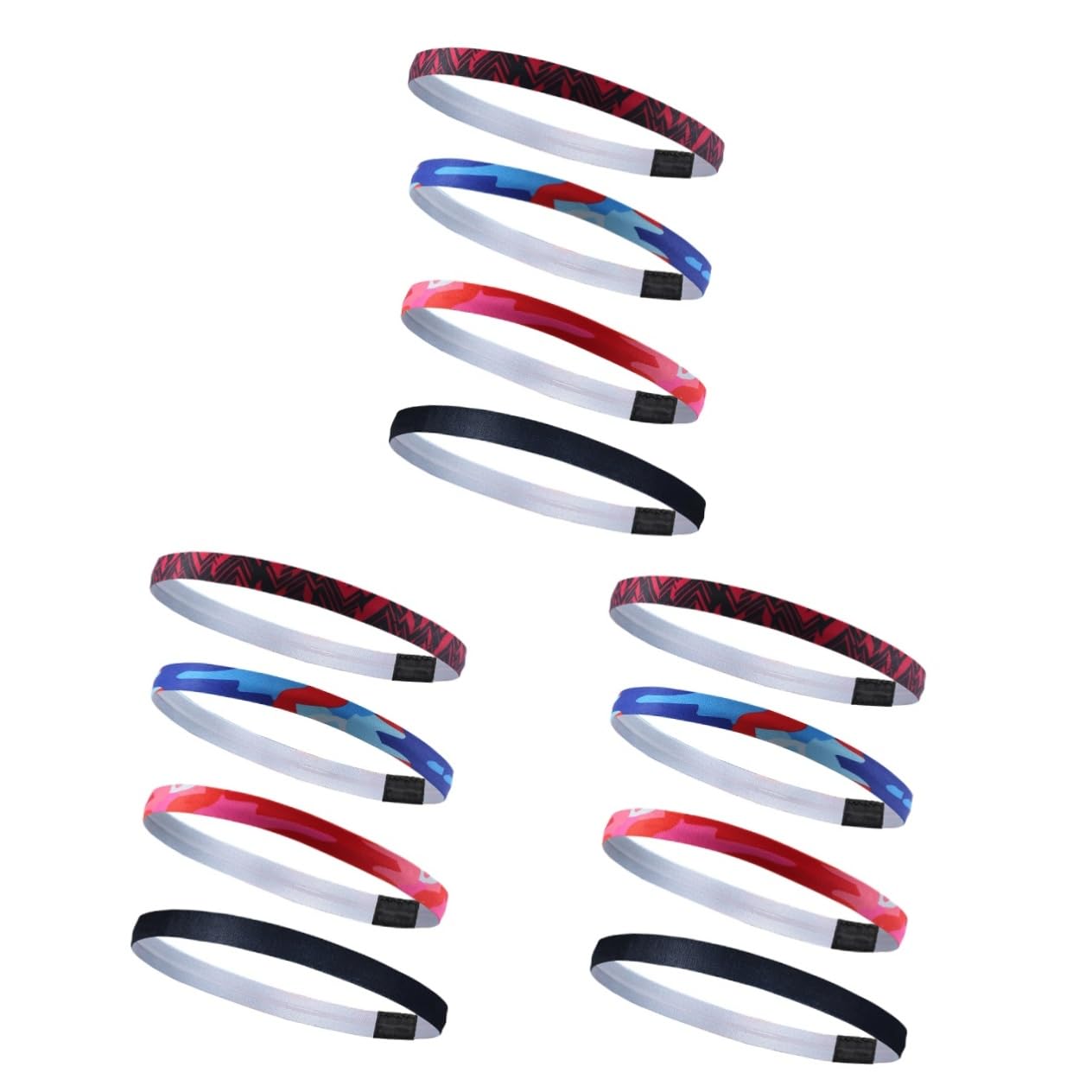 TOYANDONA 3 Series Cinta para El Pelo Antideslizante Fina Deportiva para El Pelo Elástica para El Sudor Fina De Neón Que Absorbe La Humedad De Algodón para Gimnasio 4 Piezas x 3