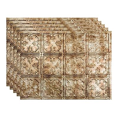 FASÄDE Traditional Style/Pattern 10 Decorative Vinyl 18in x 24in Backsplash Panel in Bermuda Bronze (5 Pack)