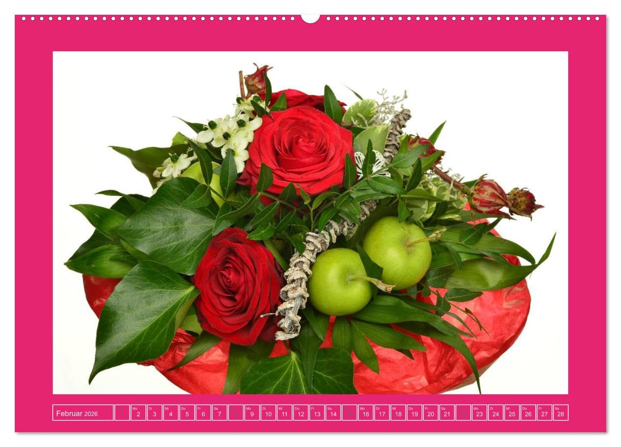 Für jeden Monat ein Dankeschön an Dich! - 12 Blumensträuße (hochwertiger Premium Wandkalender 2026 DIN A2 quer), Kunstdruck in Hochglanz: 12 schöne Blumensträuße (CALVENDO Natur)