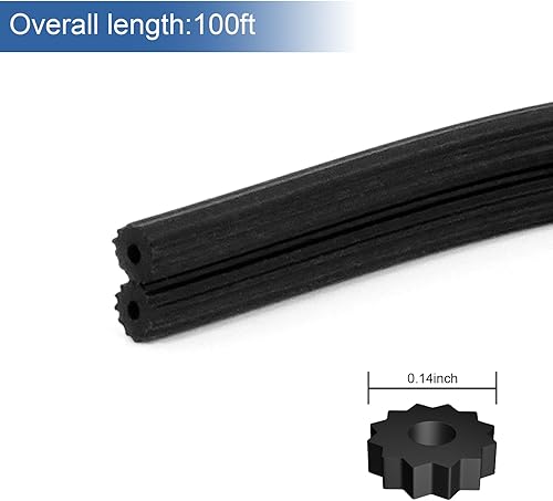 Miniatura 9 de Lussgucc Estriberas para ventana, 0.16" x 100' de repuesto redondo negro ventana pantalla retén spline, reparación de pantalla de ventana