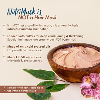 Nat Habit Five Oil Hibiscus NutriMask-Hair Mask For Growth, Conditioning, Smoothening, Strengthen & Shine, Suitable for All Hair & Scalp Types (Pack of 1)