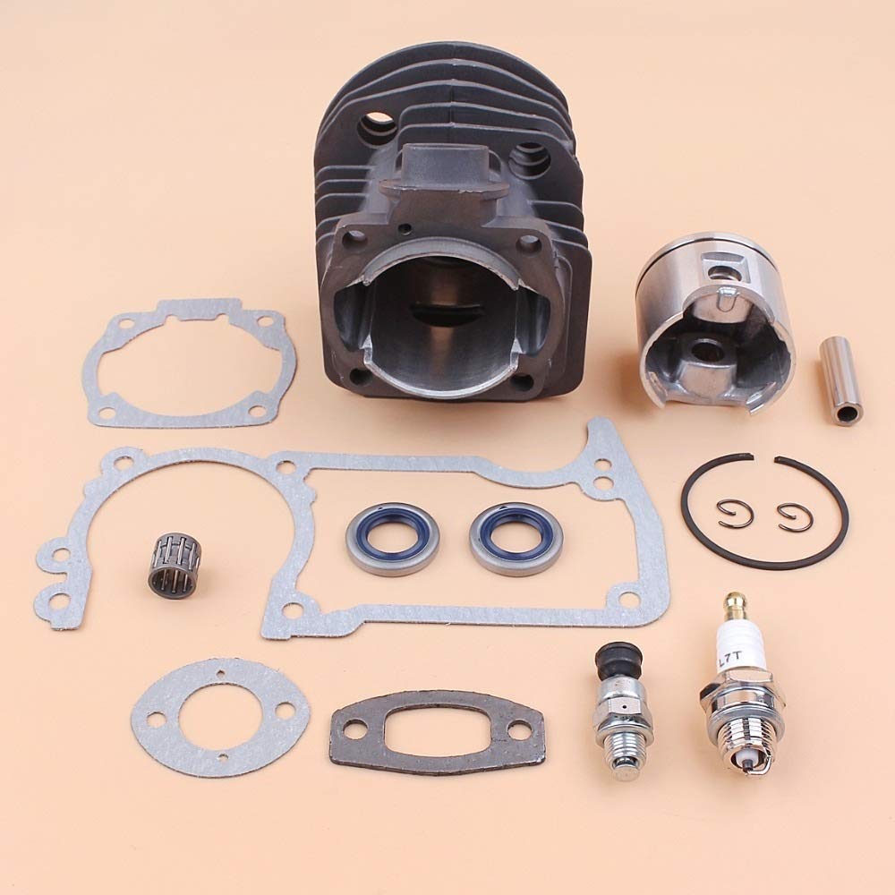 Tiempo Beixi Sello de Aceite del Cilindro de pistón de 46 mm válvula de descompresión de Juntas Kit Compatible con Husqvarna 55, 55 Ranchero, 51 Motosierra Motor Motor Parts