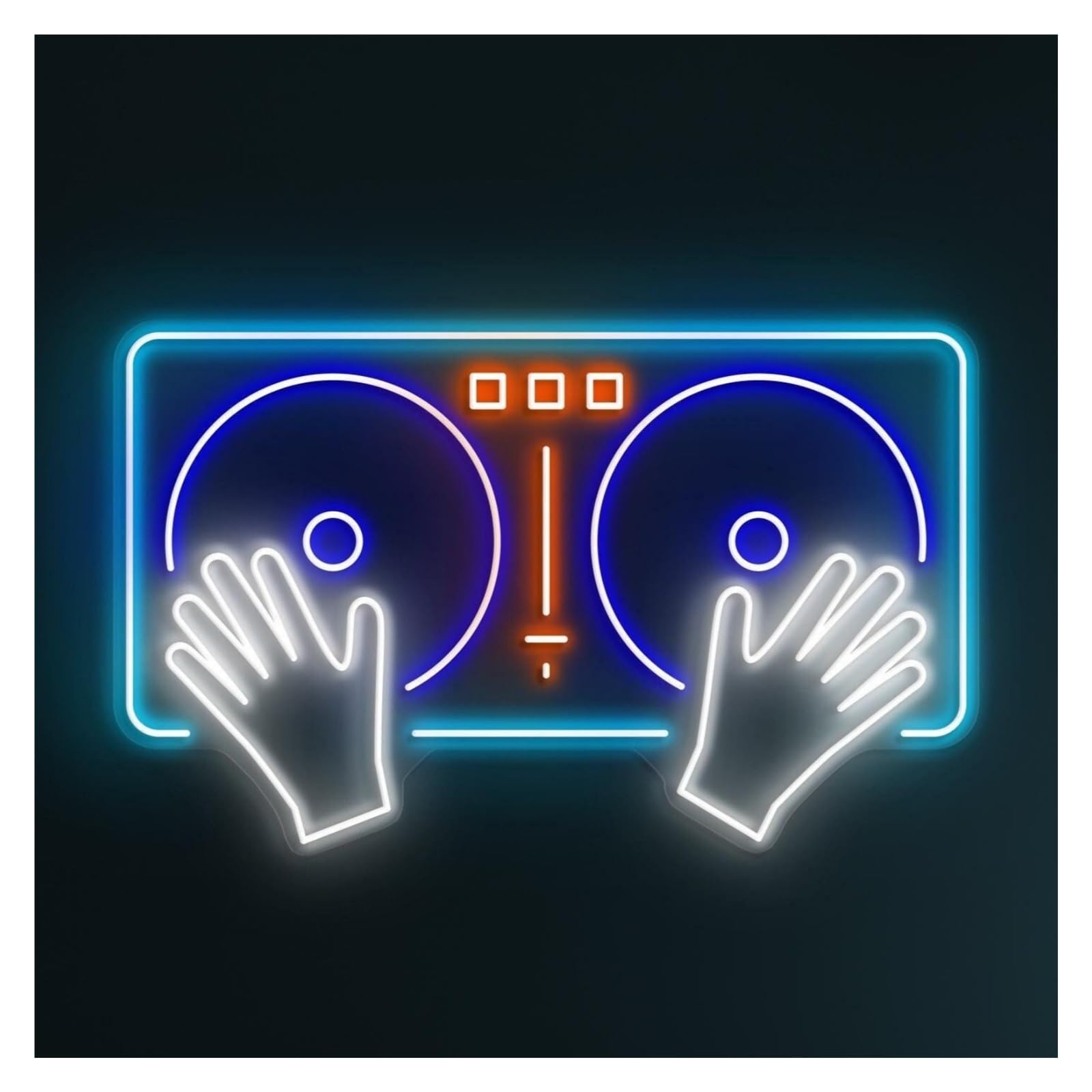 Hanging Art Neon Signs DJ Player Neon Sign, Suitable For Music Studio Decor With Brightness Adjustable 53cm