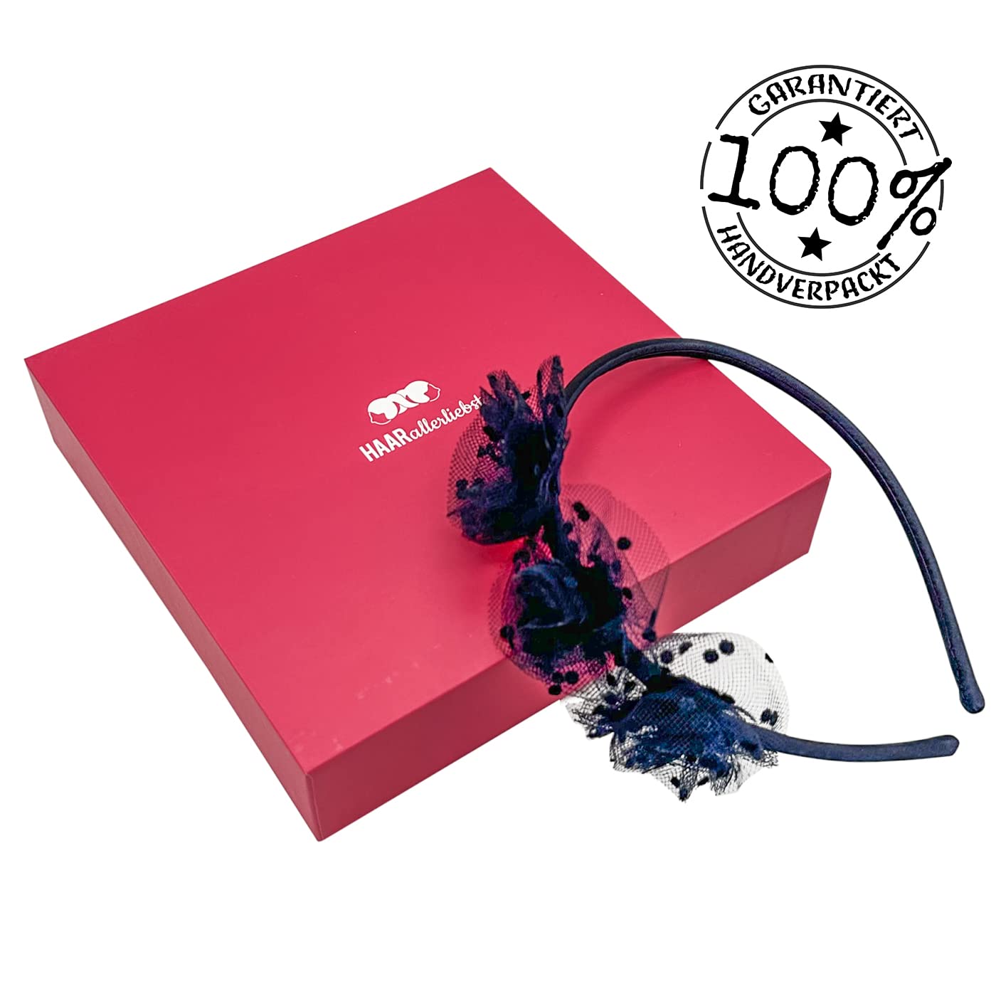 HAARallerliebst Hair Band (Tulle with Dots, Blue - Image 4