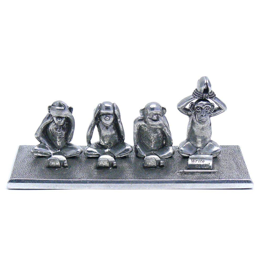 Jac Zagoory Pen Stand Write No Evil - 4 Monkeys Stand - JZ-PH75