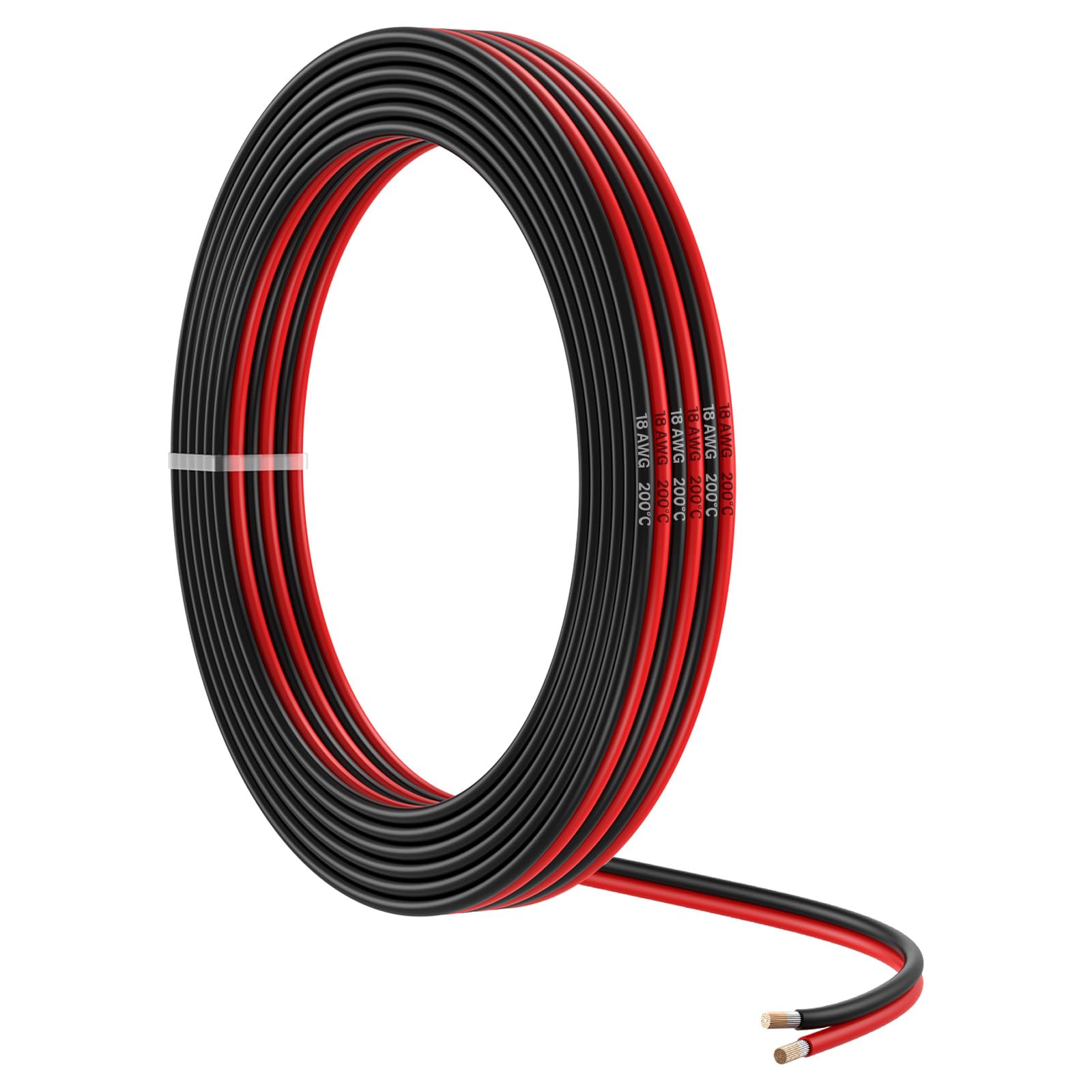MMOBIEL 18 Gauge Electrical Wire Parallel, 18 AWG 32.8ft / 10m, Tinned Copper Cable, 2 Conductor for Automotive Wire