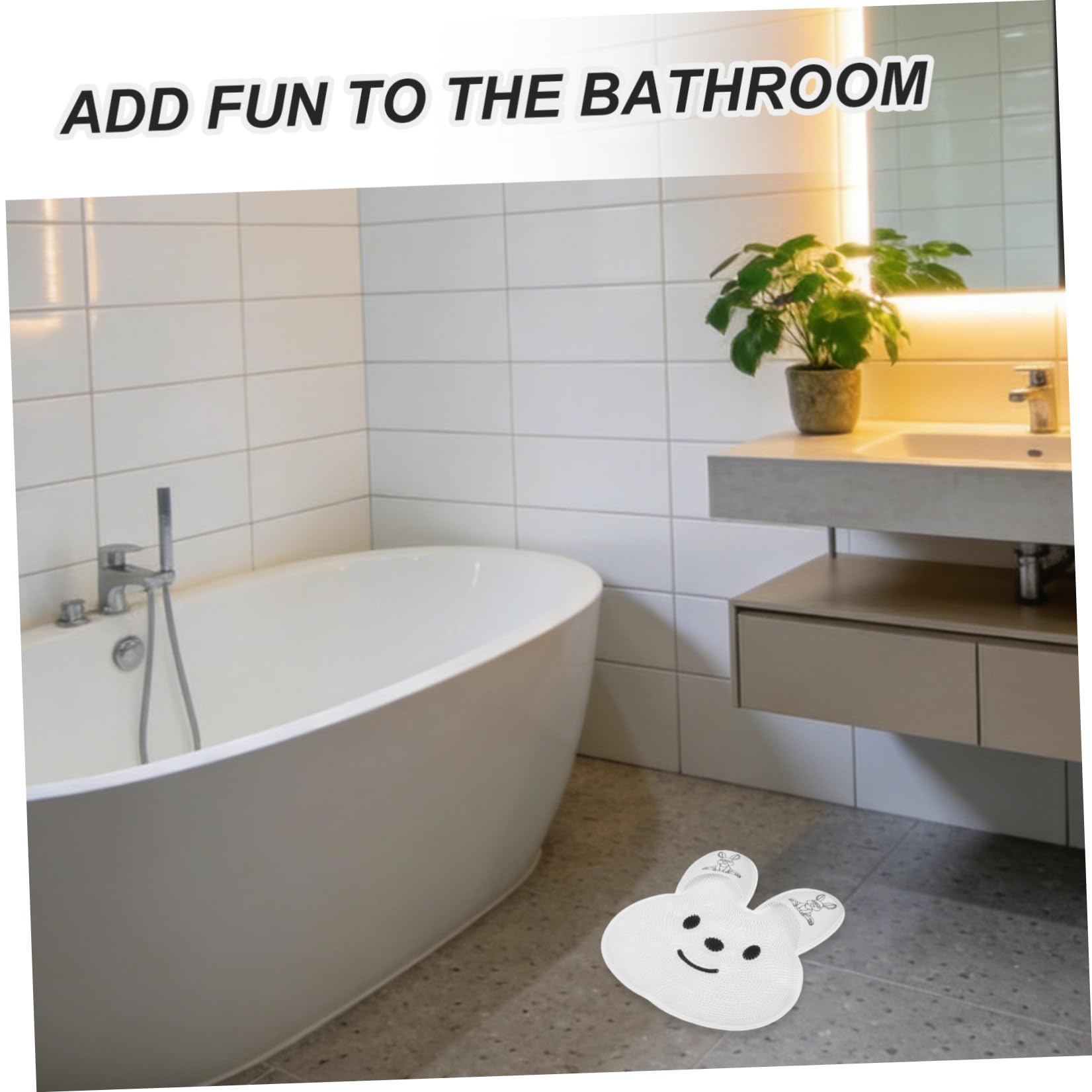 Tappetino Rimuove Antiscivolo Silicone a Forma di in e Bianco Esfoliante Pelle Morta, Massaggio Bagno Piedi per Tutta