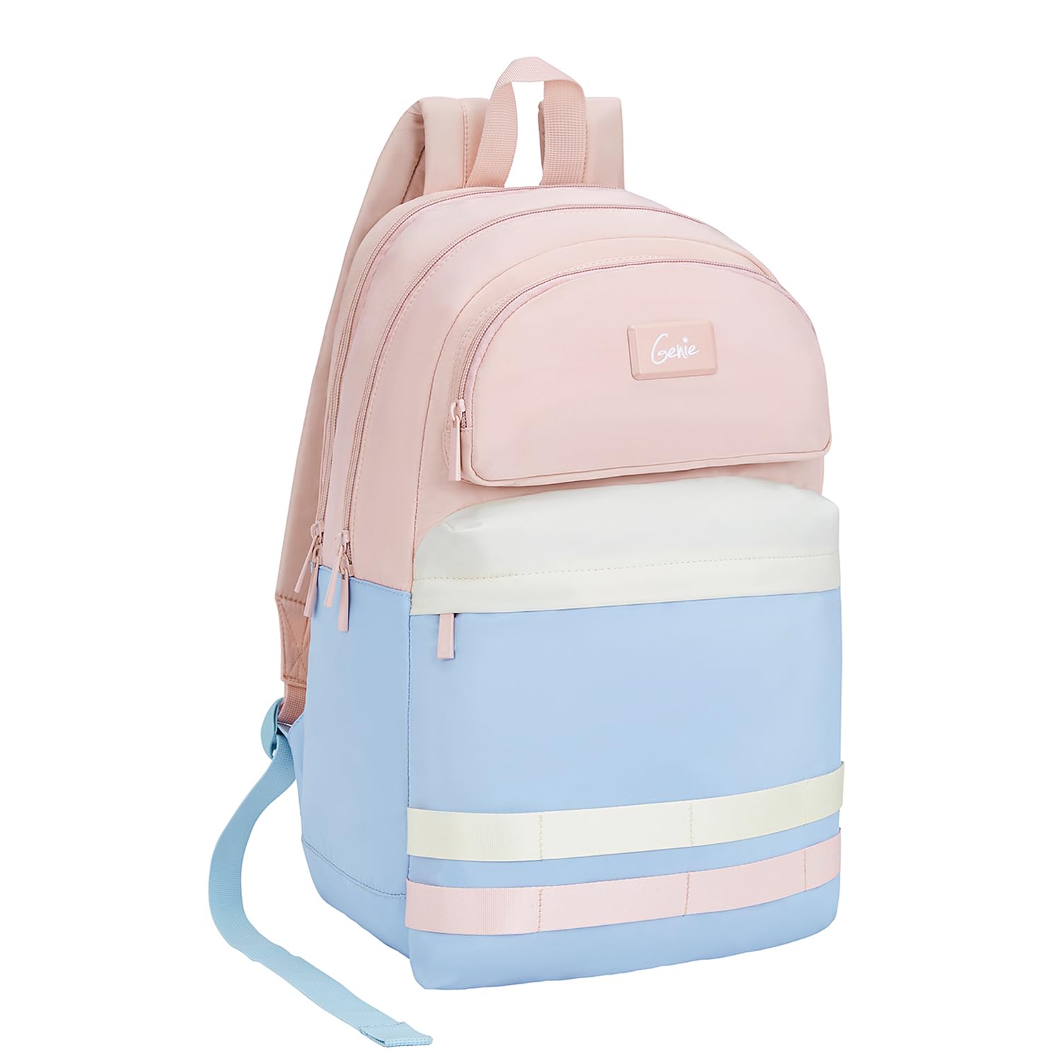 genie Fae Casual Backpack for Girls |17 In-20 Ltr with Laptop Sleeve, Two Compartments and Trolley Sleeve with Padded Shoulders |Best for Books,Stationery,Lunch Box & Essentials - Chalk Blue-picture-15