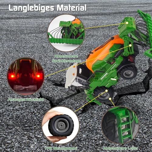 PENGBU RC Ferngesteuerter Traktor Ferngesteuert, Trecker Spielzeug ab 3 Jahre, Traktor mit Fernbedienung, Sprinkler, Ton und Licht… – Ansicht 5