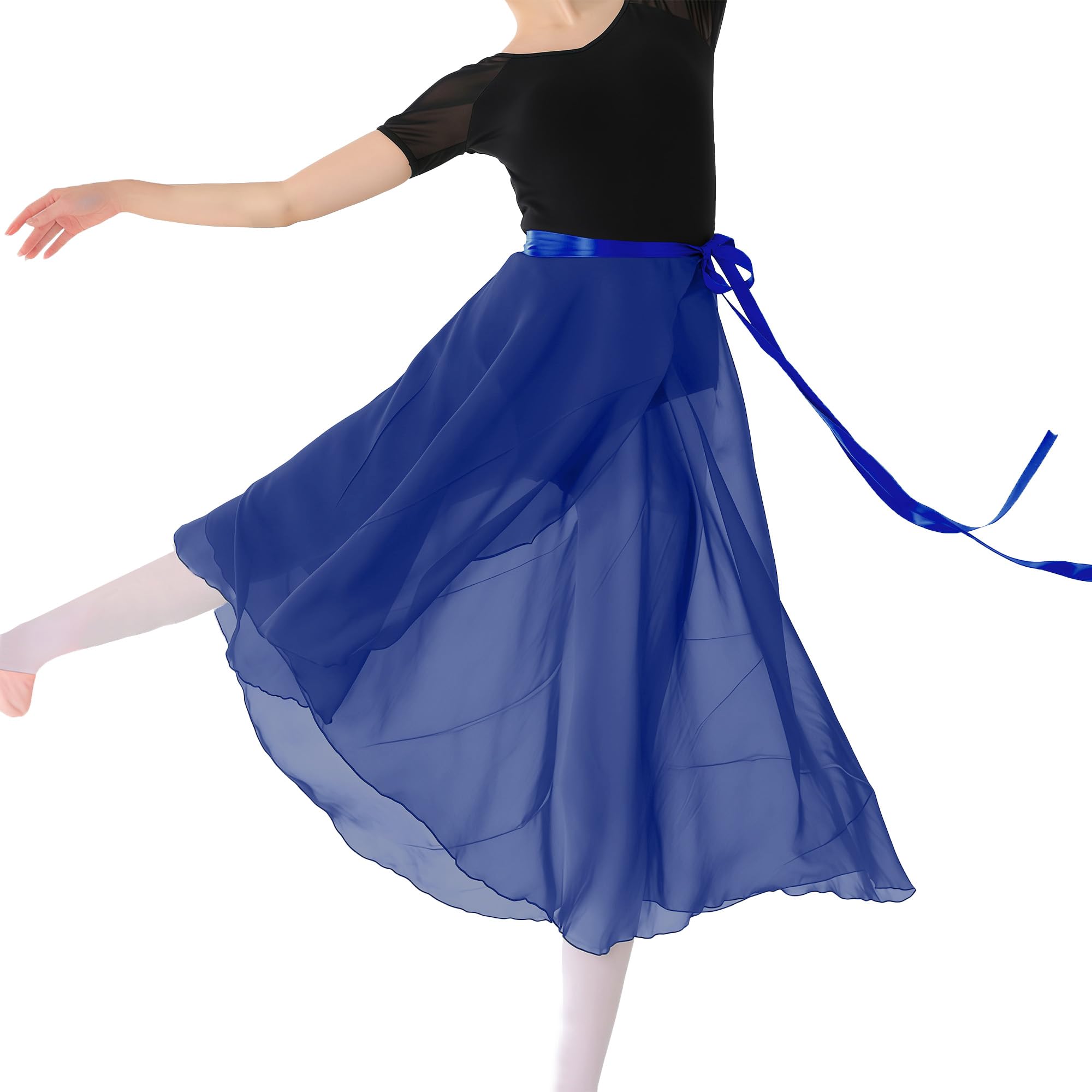 MUNAFIE Jupe de Ballet en Mousseline de Soie pour Femme - Taille réglable - Cravates - Jupe de Danse pour Femme et Fille