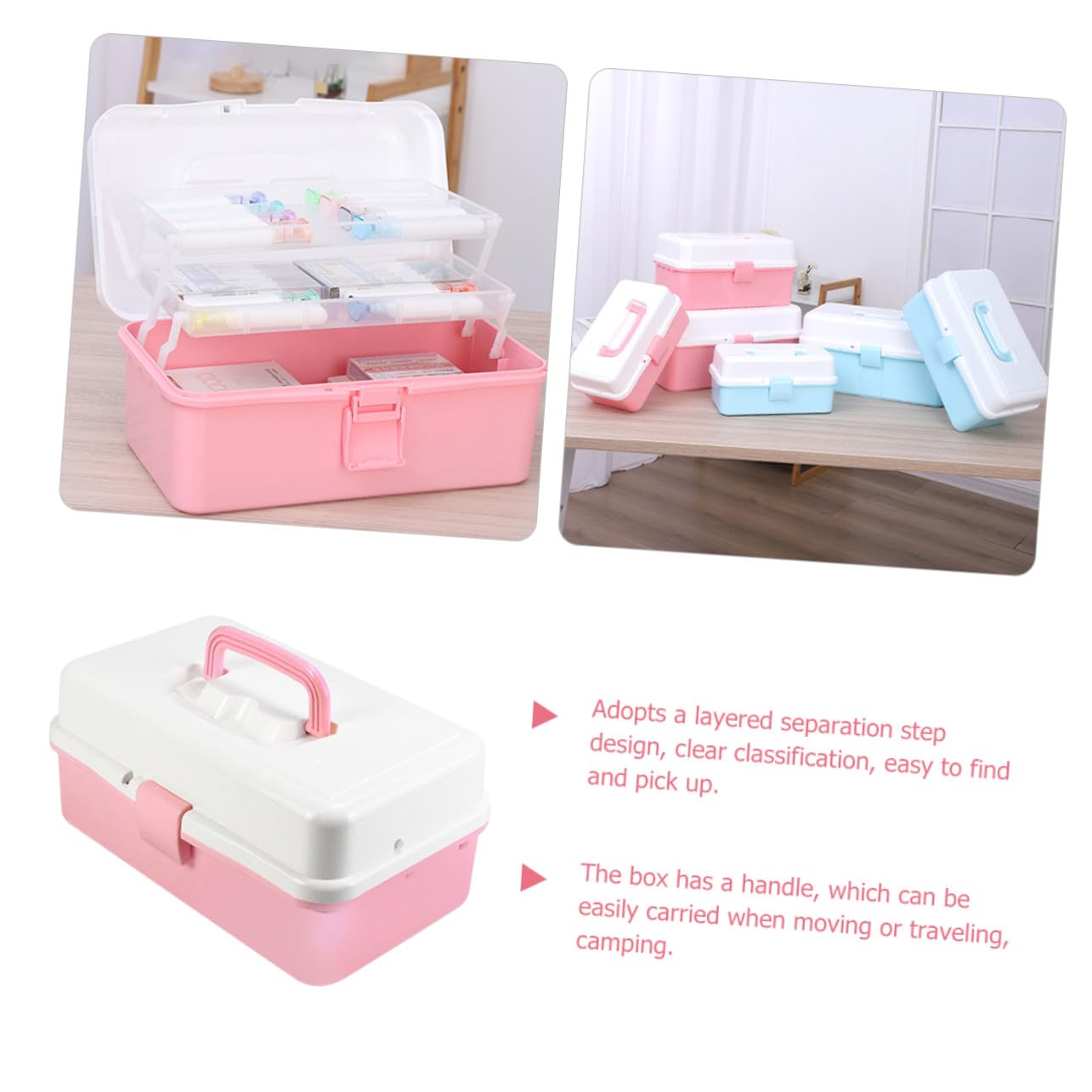 TOYANDONA Caja de Almacenamiento Portátil para Organizar Accesorios y Esmaltes Diseño Multicapa y Material Pp Resistente para Herramientas de Arte y Papelería