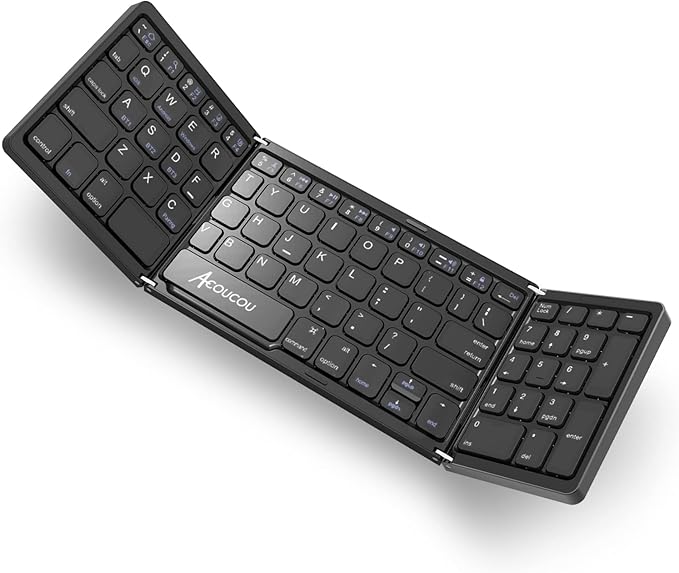 Acoucou Foldable Bluetooth Keyboard with Number Pad