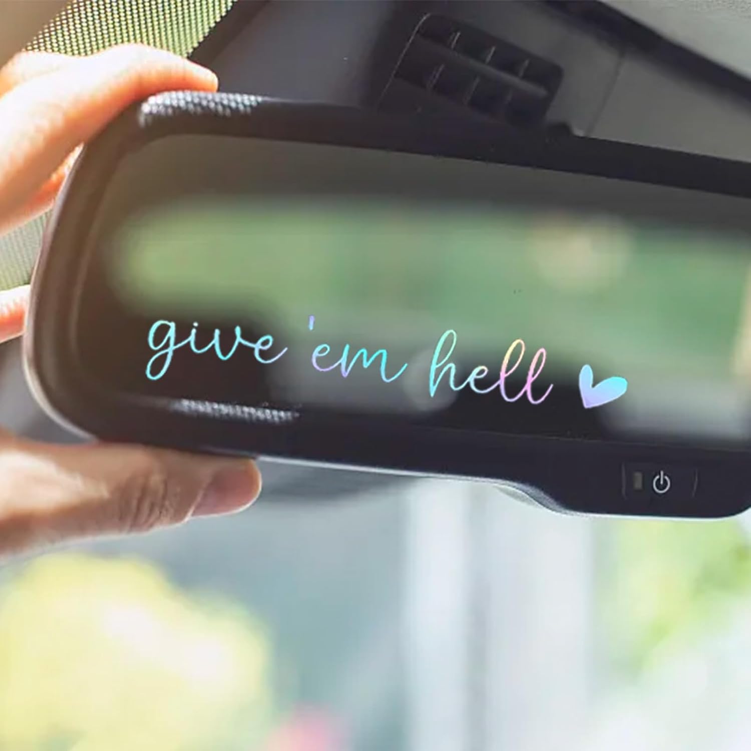 4PCS Give Em Hell Stickers ,Set for Cars, Laptops,Trendy Mirror Sticker,Car Mirror Decal,car Decor- Motivational Mirror Decals for Cars, Window Decal