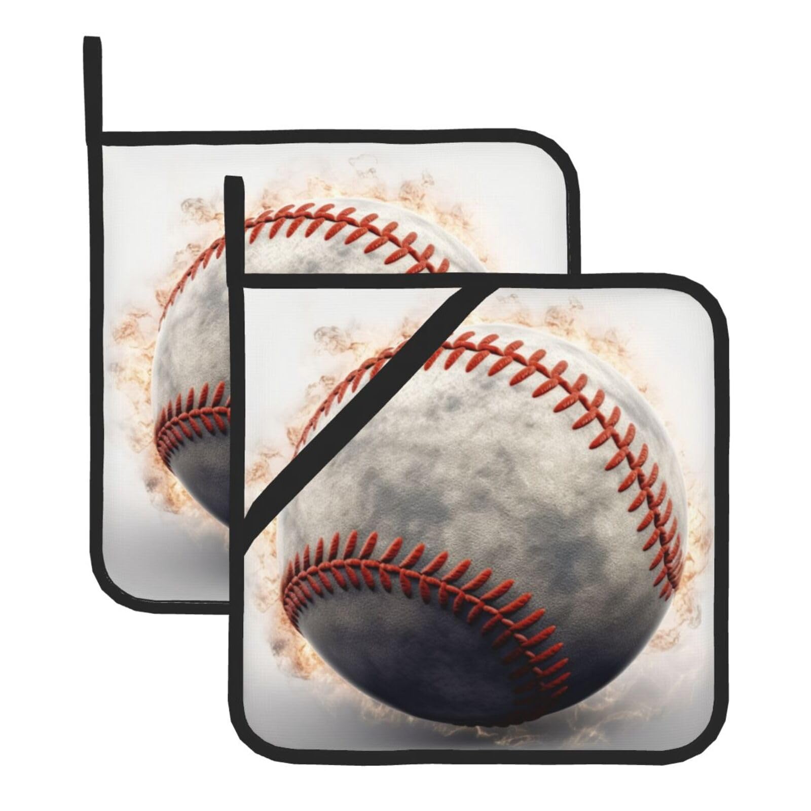 2Pcs Pot Holders for Kitchen Heat Resistant Potholder Baseball Hot Pads for Countertops Oven Pot Holders for Cooking Baking Kitchen Hot Mat Trivet 8 inch Hot Pad