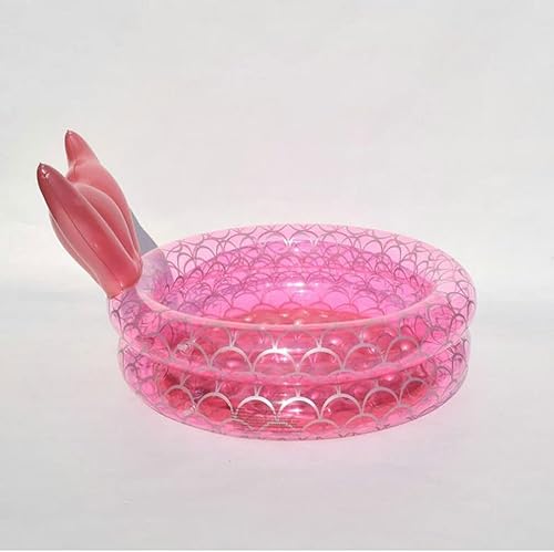 Miniatura 2 de VATTEA Swimming Pool Mermaids Inflatable Pool Bathing Summer Home Outdoor Swimming Pool Inflatable Square Swimming Pool for Gifts (Size  Round)