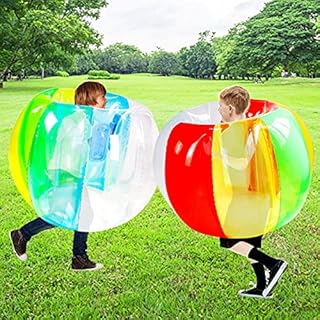 YULIN-MALL Bumper Balls for Kids, Inflatable Body Bubble Ball Sumo Bumper Bopper Toys, Heavy Duty Durable PVC Vinyl Kids Adults Physical Outdoor Active Play (Red+Blue Multicolor), 36inch