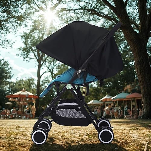LweiPsqLin Parasol para cochecito de bebé, impermeable, UPF50+, cubierta opaca Lycra ligera con malla ventilada Se adapta a asiento de automóvil