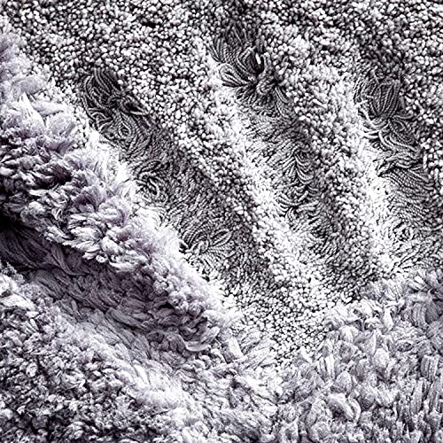 Tapis de bain à microfibres doux gris grand format pour baignoire et douche - 5