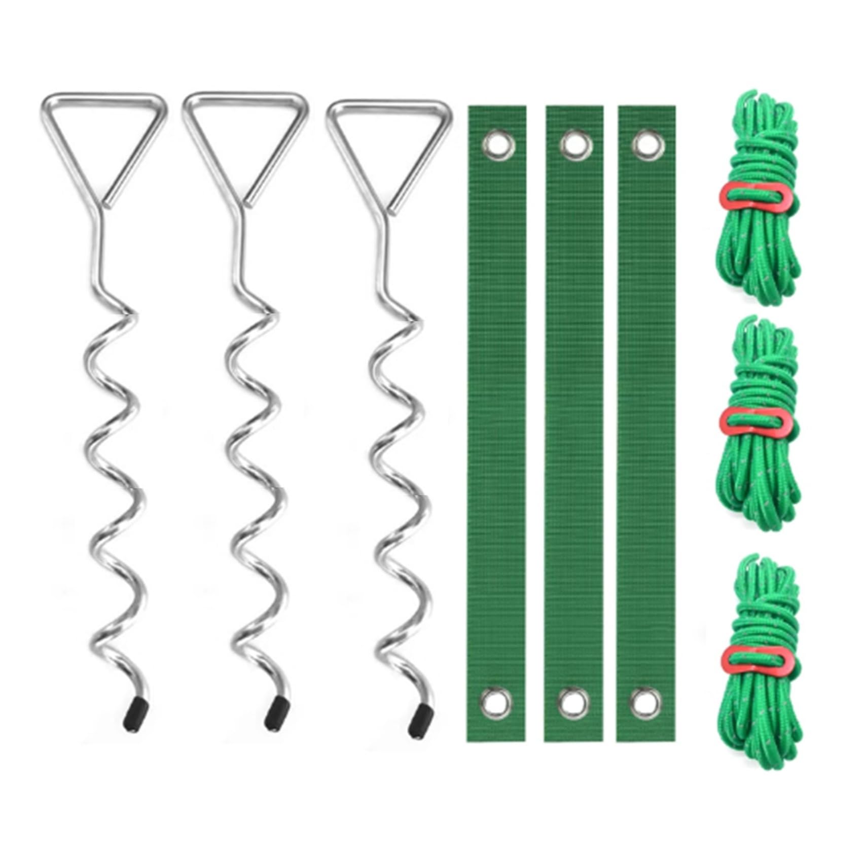 Baumpfahl-Set – Spiralpfähle, Seile und Bänder zur Aufrichtung