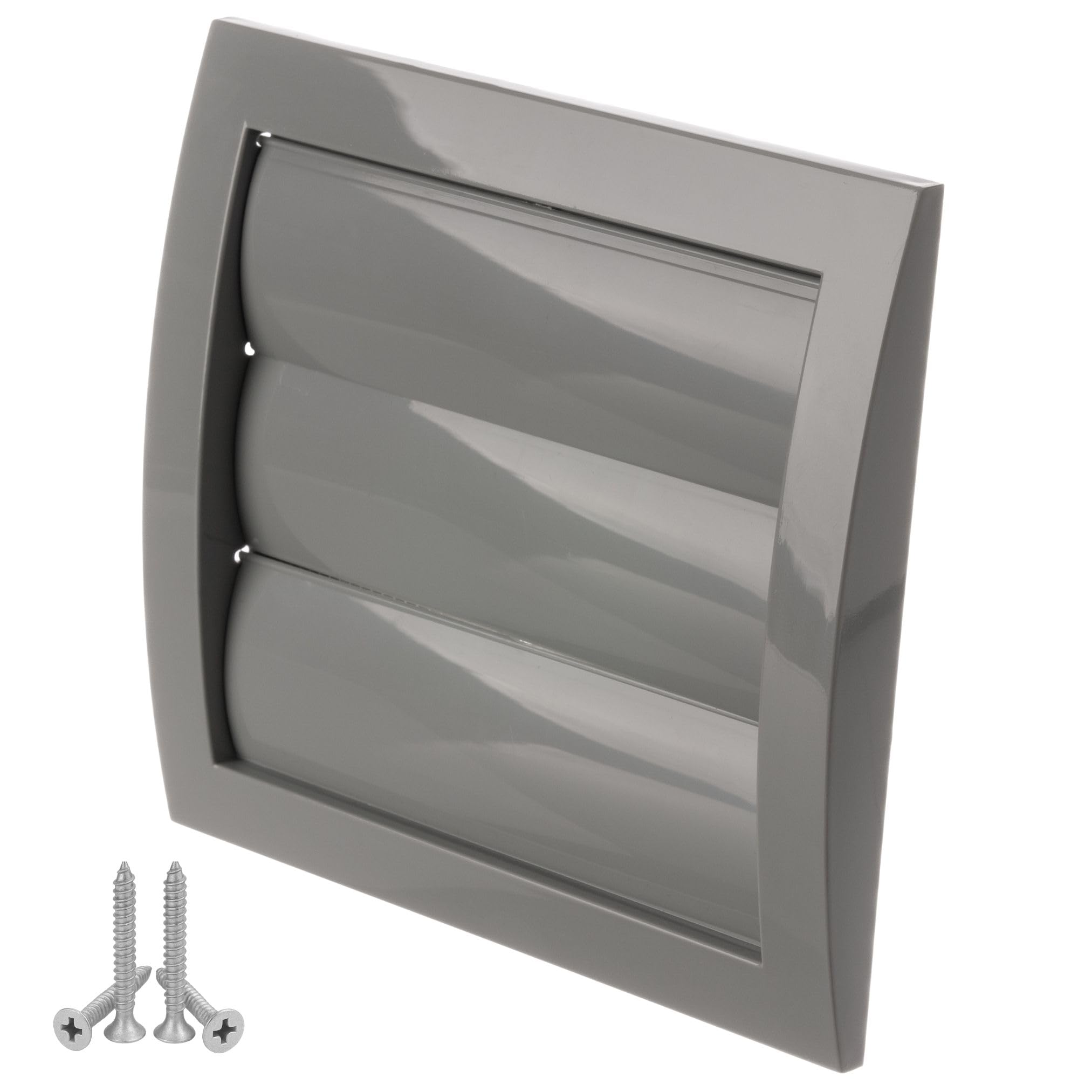 Lirast Gray Ø 100Mm / 4'' Grey Plastic Ventilation Grille With Non-Return Gravity Shutters - Air Vent Cover With Insect Protection