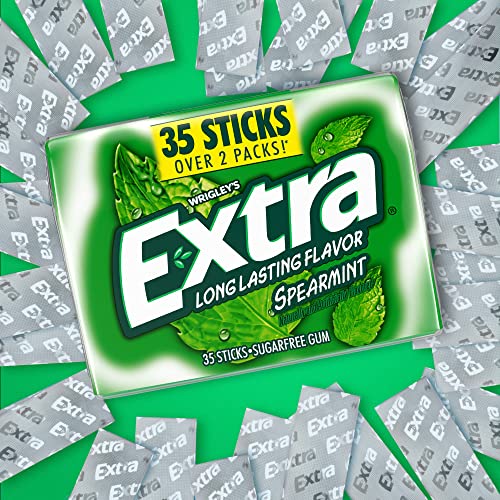 image for EXTRA Gum Spearmint Sugar Free Chewing Gum Mega Pack, 35 Stick (Pack o